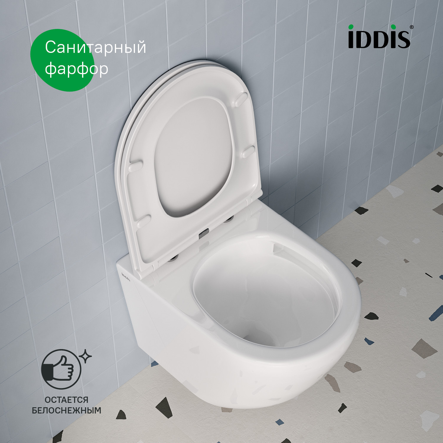Купить Унитаз подвесной IDDIS безободковый Бланко смыв торнадо BLQNDSEI25