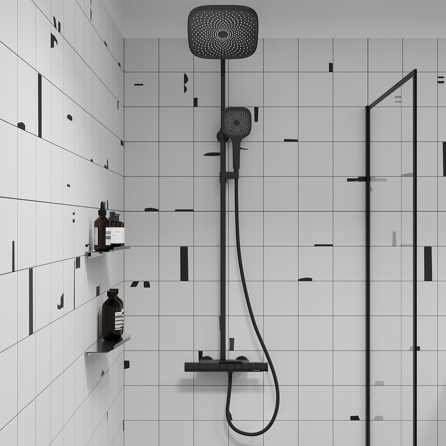 Купить Душевая система IDDIS SpaHome с тропическим душем, черный матовый, SPHBLTKi06
