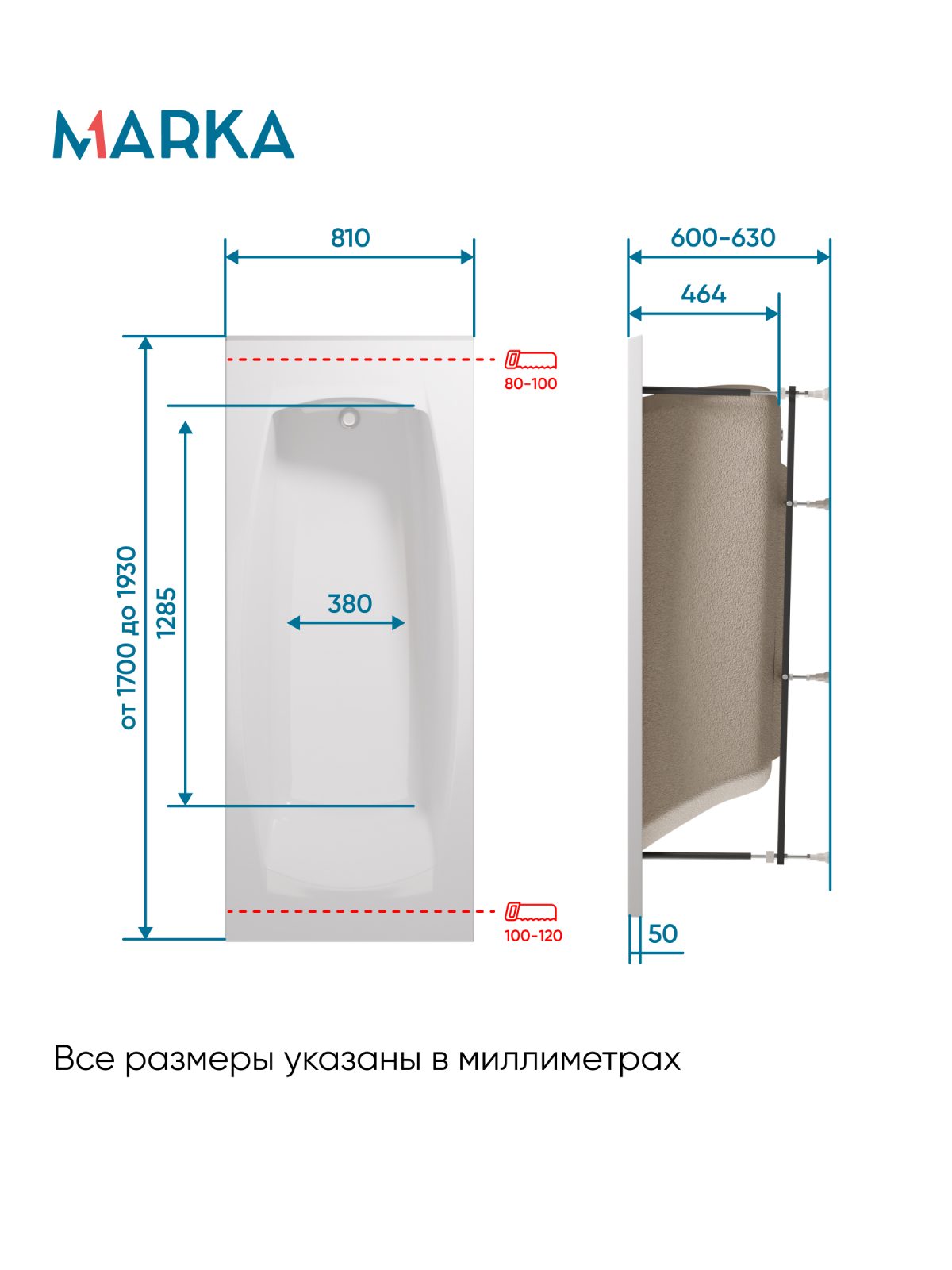 Ванна Marka One PRAGMATIKA 193-170x80