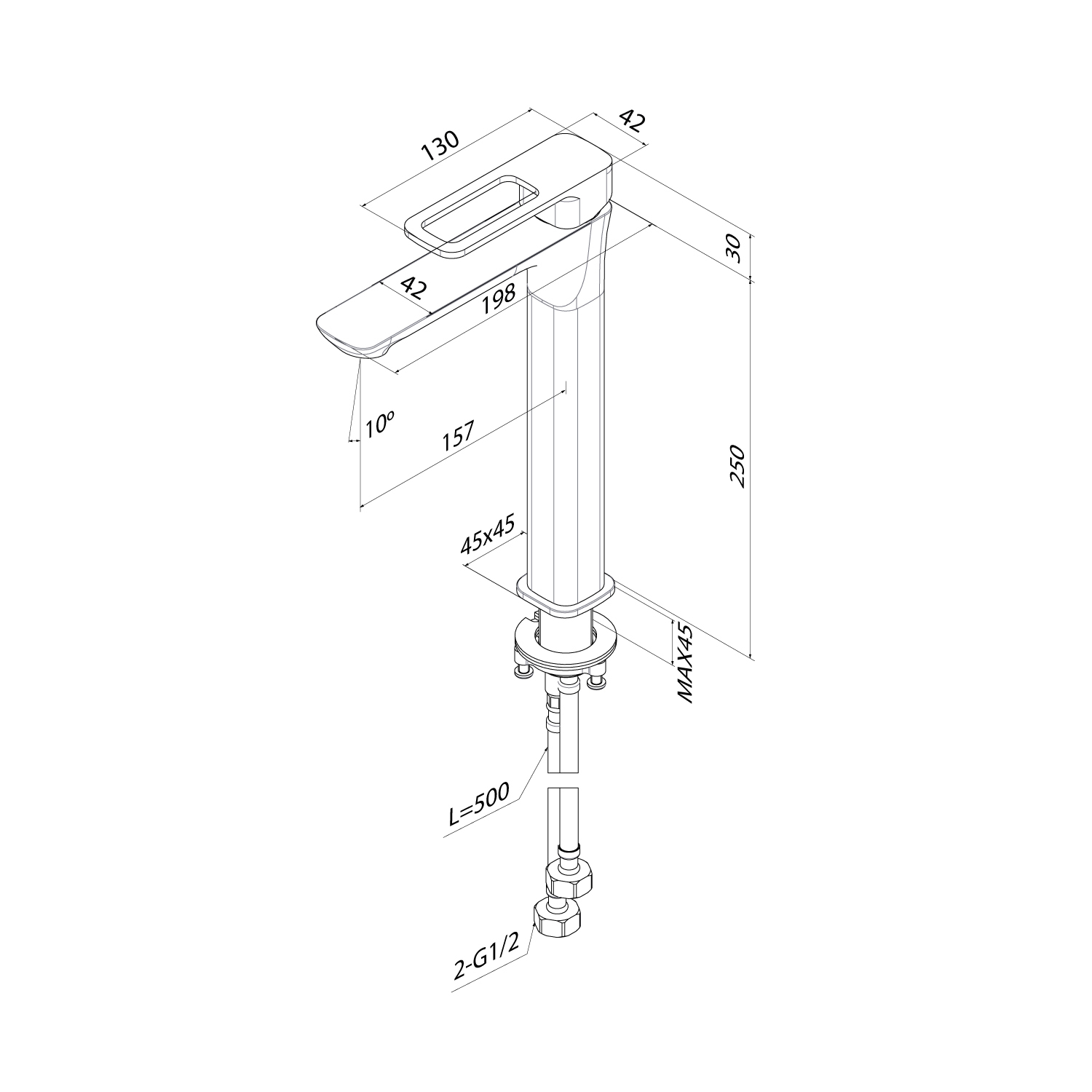Купить Смеситель для раковины IDDIS Слайд высокий SLISB01i01