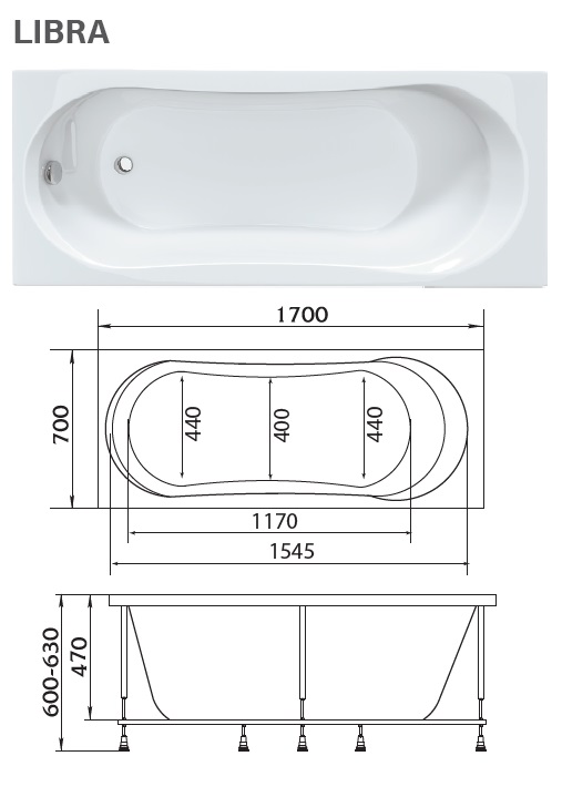 Ванна Marka One LIBRA 170х70